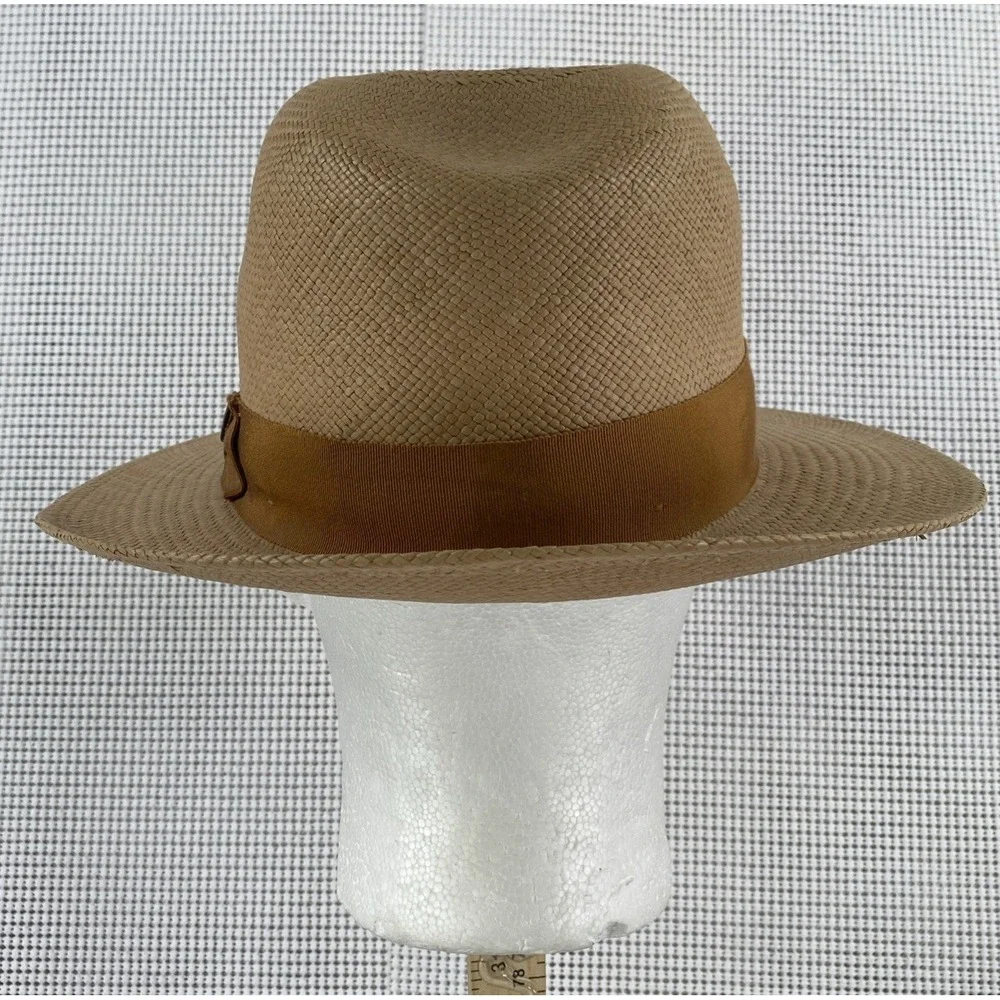 Goorin Bros Panana Toquilla Straw Fedora Hat Size Large Beige USA Made - Picture 5 of 8